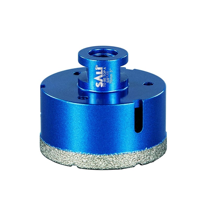 SALI Diamond Core Drill Bits 3 Inch (76mm) Tile Hole Saws Vacuum Brazed Hole Saw with 5/8-11 Thread for Glass Ceramic Porcelain Tiles Marble Brick Granite Quartz Fit Angle Grinders Drills - Image 1